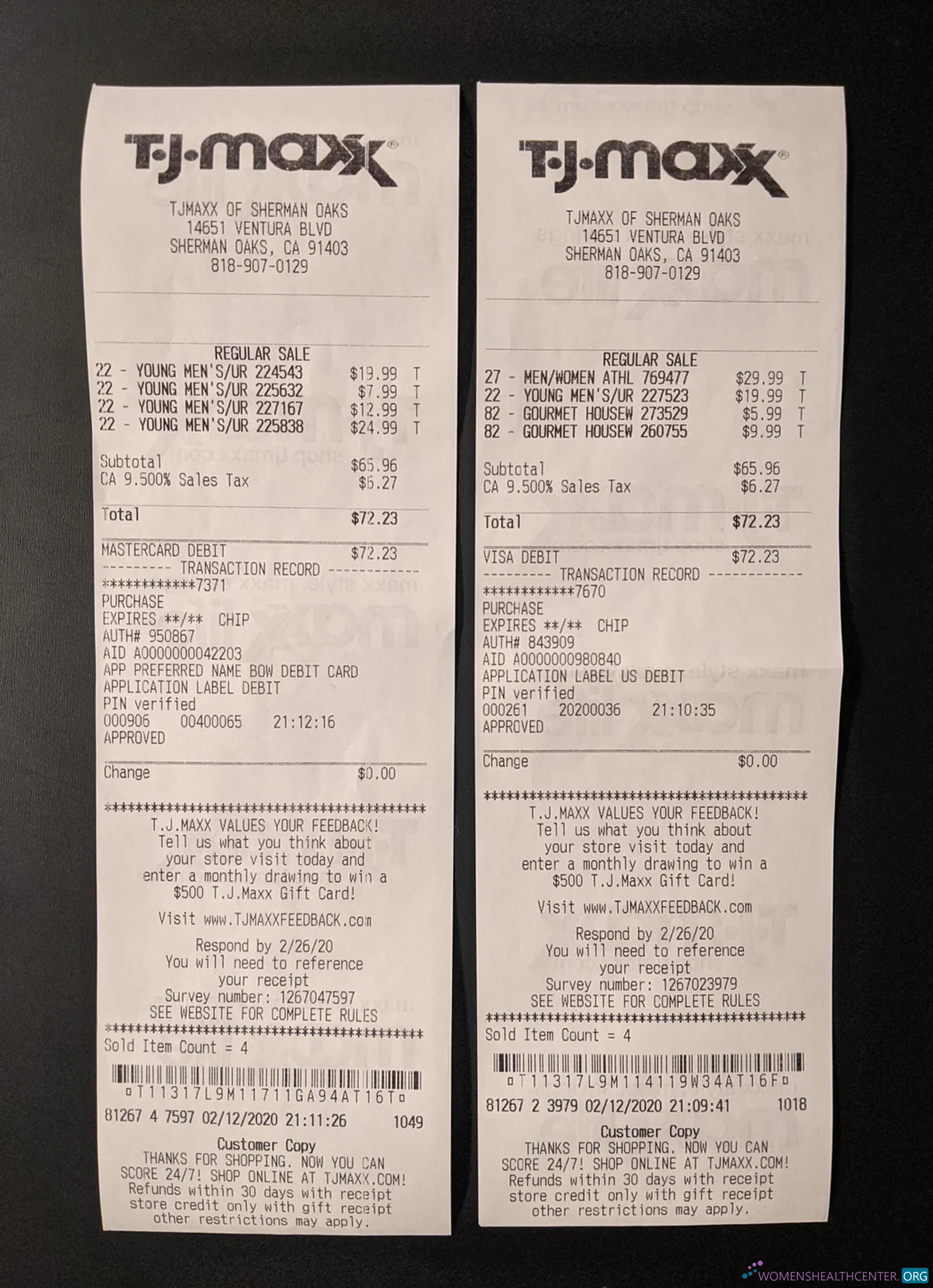 Download USA TJ Maxx payment receipt Photoshop template